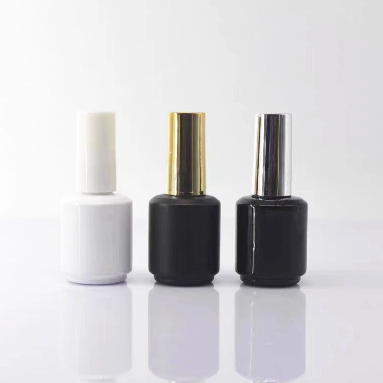 Glossy Containers Empty Uv Nail Gel Polish Glass Bottles Uv Gel Nail Polish Bottle With Brush Packing