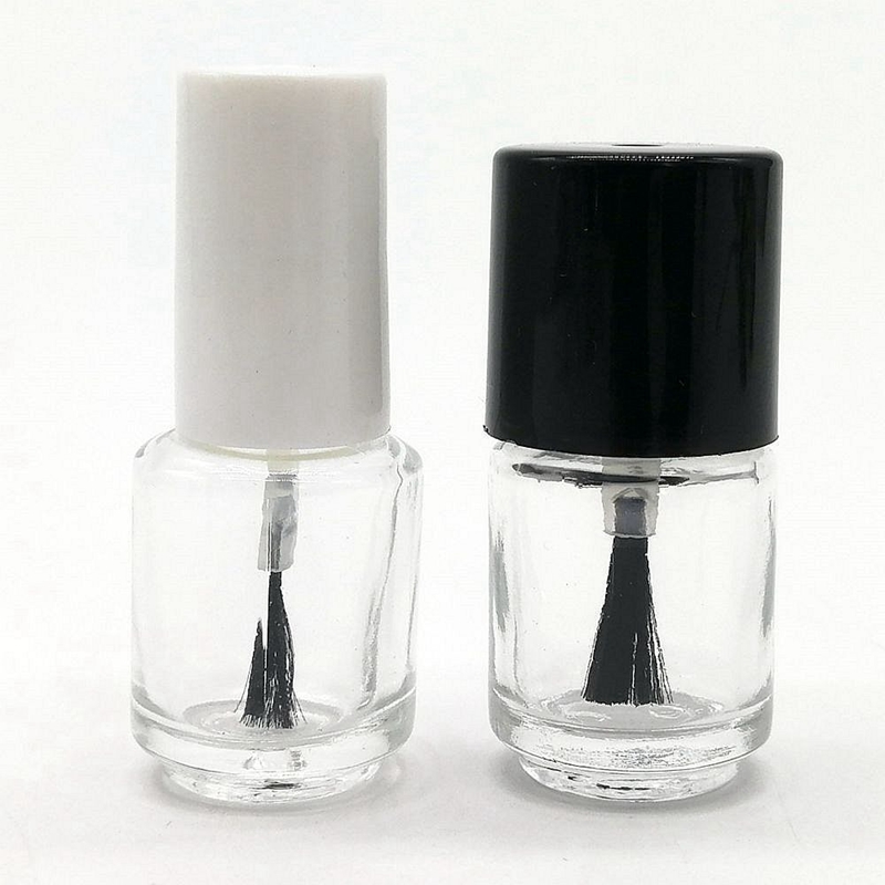 Free Sample 5ml 7ml 9ml 10ml 11ml 13ml 14ml 17ml Frosted Matte Black Empty Glass Uv Gel Nail Polish Bottle With Brush Factory Price Lower Price