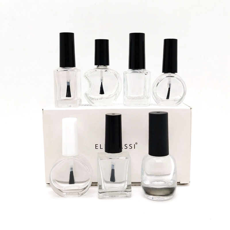 Wholesale Empty Black White Fancy Luxury Custom Uv Gel Nail Polish Bottle 15ml With Brush
