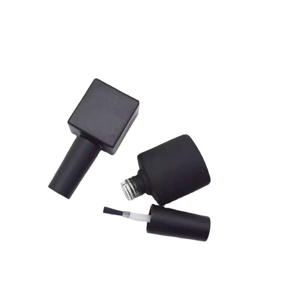High Quality Fine 5ml 7ml 10ml 11ml 13ml 14ml 17ml clear Amber Black square Shape Empty Glass Nail Enamel Bottle With Brush