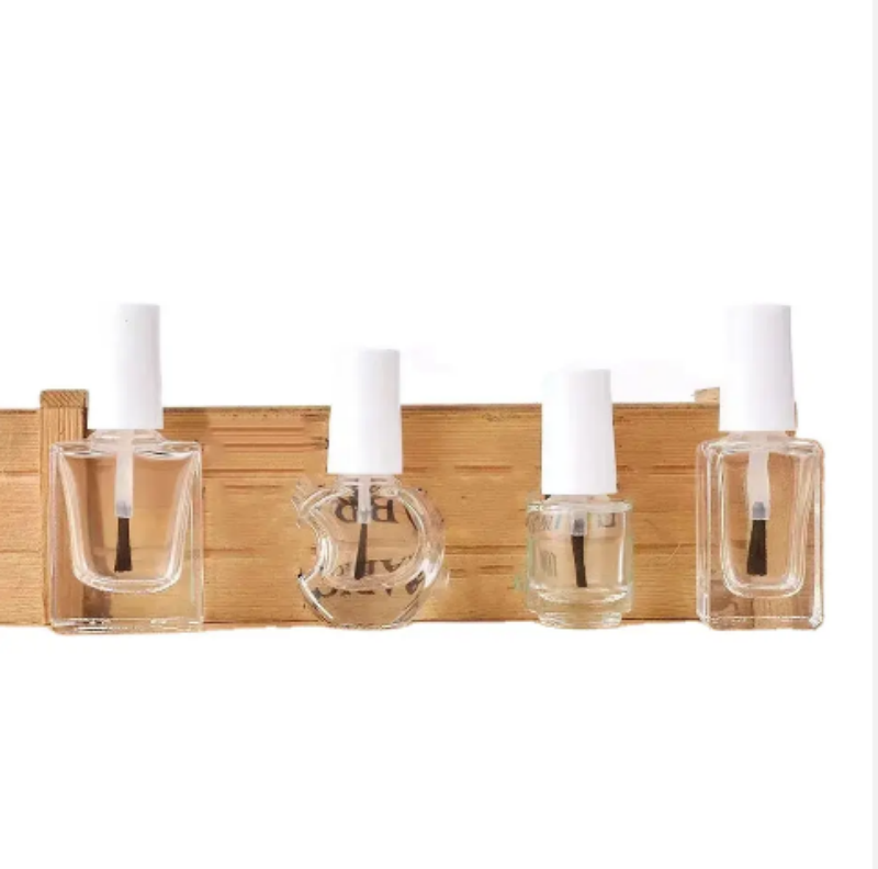 10ml Black Frosted Matte Glass Empty Bottle Uv Gel 15ml Round Nail Polish Bottle With Nail Polish Brush