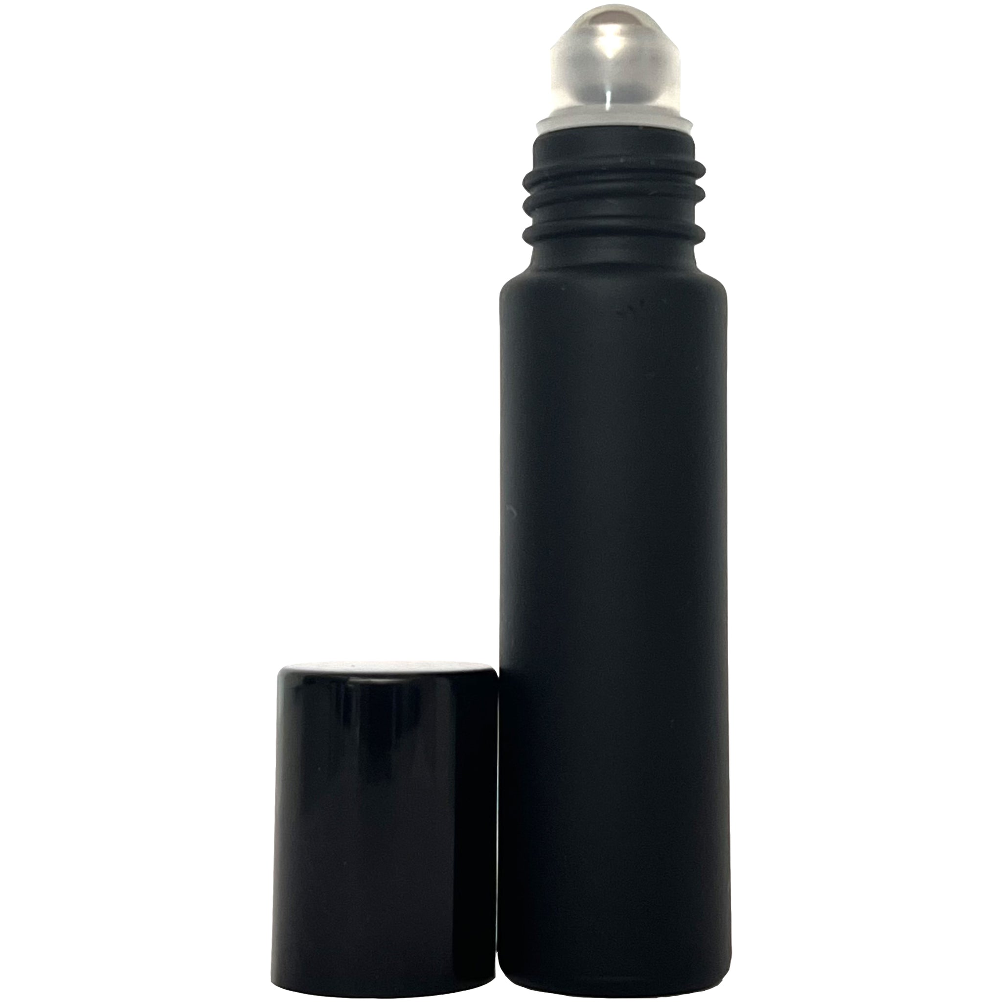 Frosted Matte Black 4ml 6ml 8ml 10ml Perfume Essential Oil Glass Roll on Bottle With Aluminum Cap and Steel Roller Ball