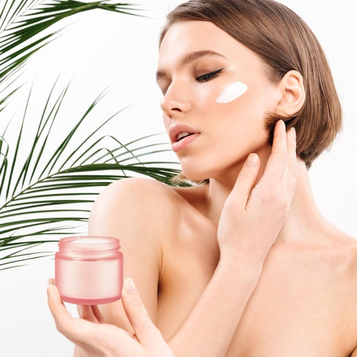 Mini Portable Face Cream Jar Containers 1 2 4 Oz Round Pink Frosted Glass Jars With Inner Liners and Pink Lids