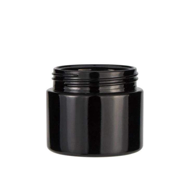Round Skin Care Violet 20g 30g 50g Black Cosmetic Jar Packaging Bottle Glass Face Cream Jar With Black Lid