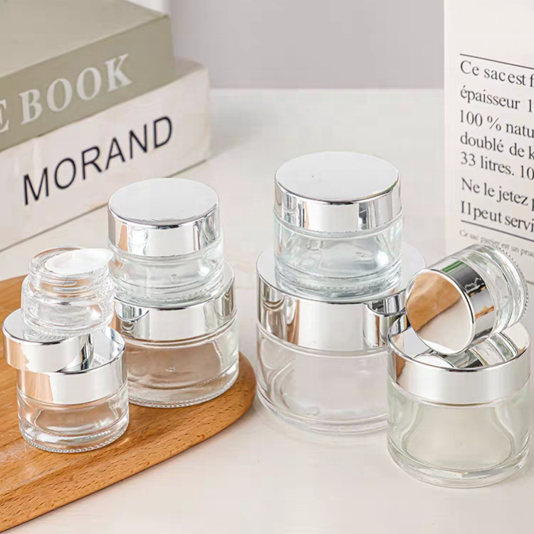 20 30 50 100ml 120ml Clear Glass Straight Sided Cosmetic Cream Jar With Smooth Lids