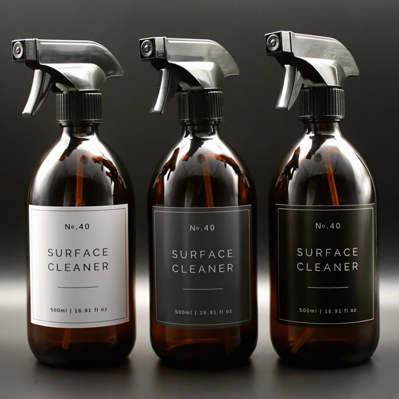 300ml 500ml Empty Amber Glass Round Bottles With Silicone case Soap Pump and Spray Mister Nozzle 10oz 16oz