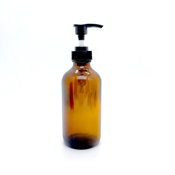 Glass Lotion Bottle 8oz 16oz Refillable Round Boston Room Amber Glass Spray Bottle With Trigger Sprayer