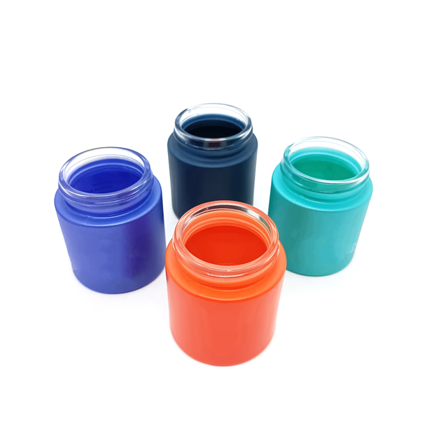 Custom 2oz 3oz 3.5g 4oz 5oz 90ml Child Resistant Matte Black UV Jar Flower Packaging Glass Jar With Black Plastic Screw Lid