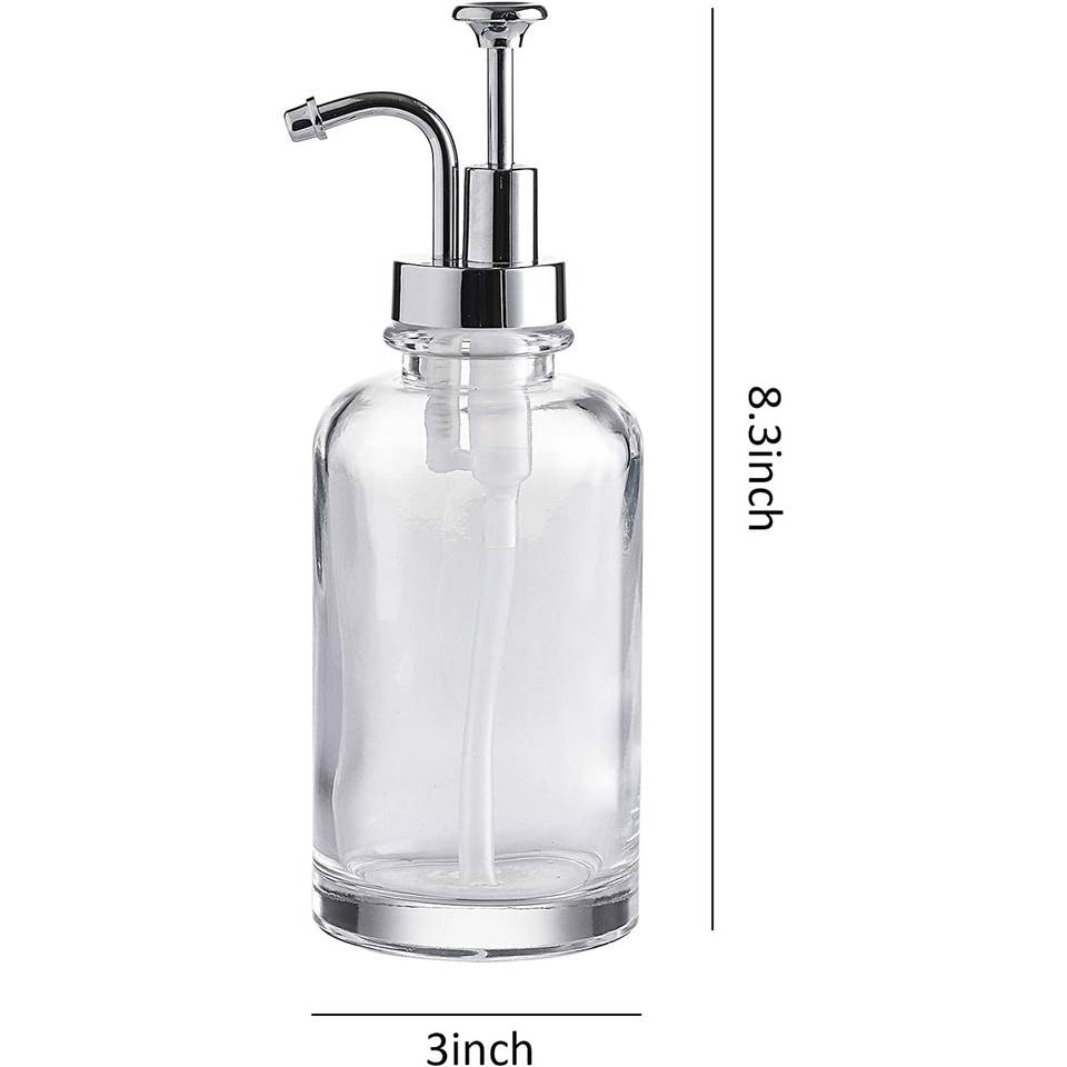 Amber Bathroom Hotel Kitchen Liquid Soap Dispensers Glass Soap Dispenser Bottle Alcohol Hand Sanitizer Dispenser Factory Price Glass Bottle