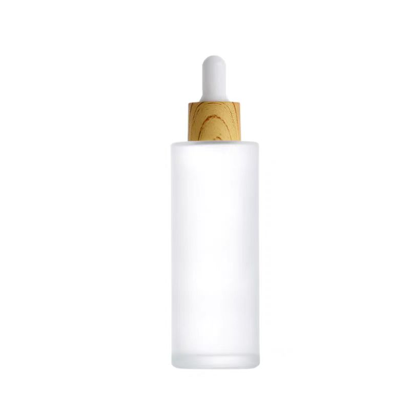 Luxury Empty Cosmetic 20ml 40ml 60ml 80ml  Round Frosted Face Serum Bottle 30ml 50ml 100ml Essential Oil Glass Dropper Bottle
