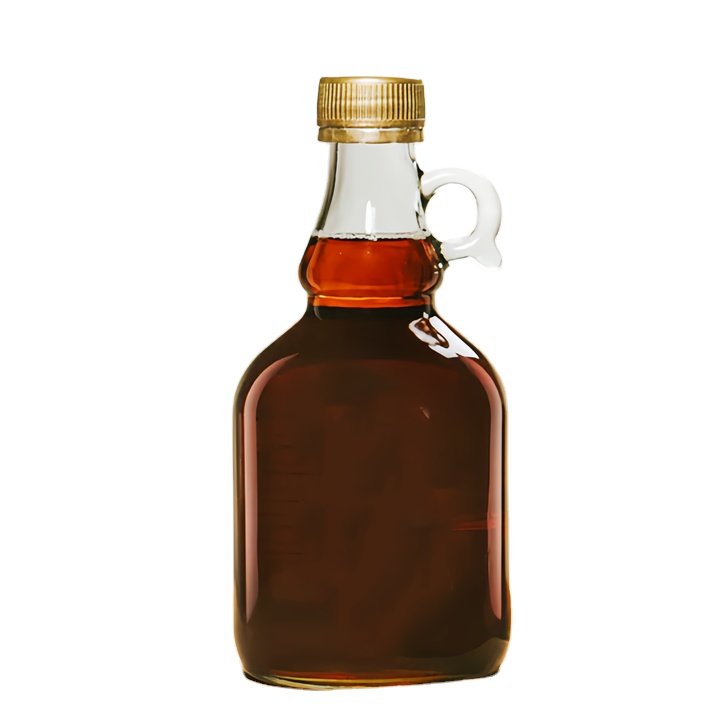 8OZ  250ml 16OZ 500ml  Glass Gallon Jug Style Bottle Empty Mini Sugar Cough Maple Syrup Liquor Bottle  With Handle