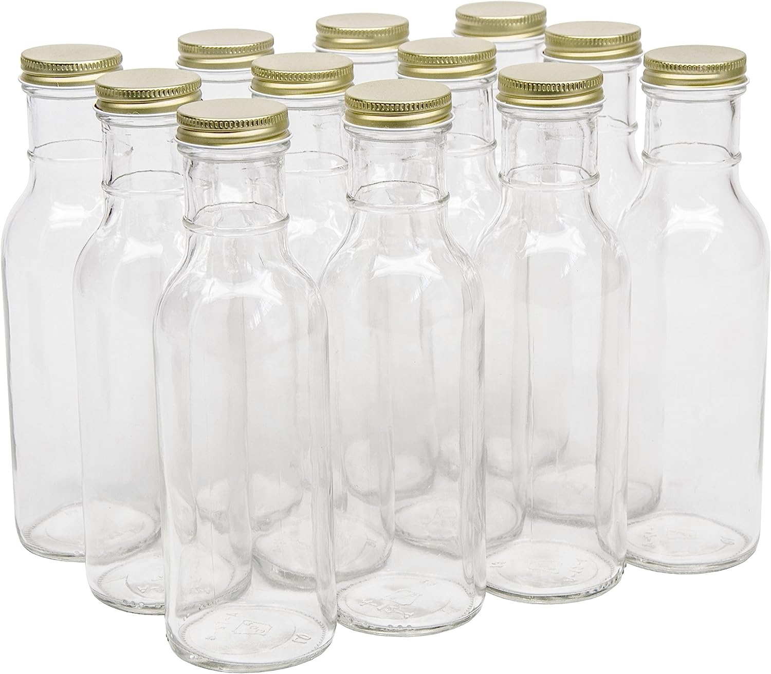12 oz 8 oz Clear Glass Bottles With Screw Cap Wide Mouth for Beer Beverage Water Juice Cold BBQ Hot Sauce Pepper Dressings