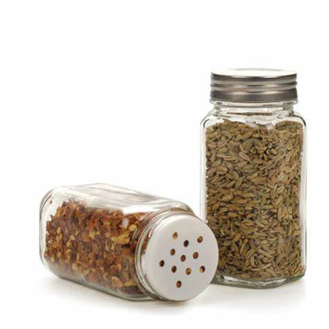 Wholesale 4 oz Clear and Black Square Glass Spice Jars 120ml Kitchen Shaker Jars 500ml Capacity China's for Packaging