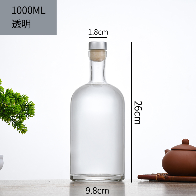 Vodka 700ml 750ml Glass Bottle Extra Flint Gin Tequila Whisky Vodka Brandy Glass Spirits Bottle With Cork Lid