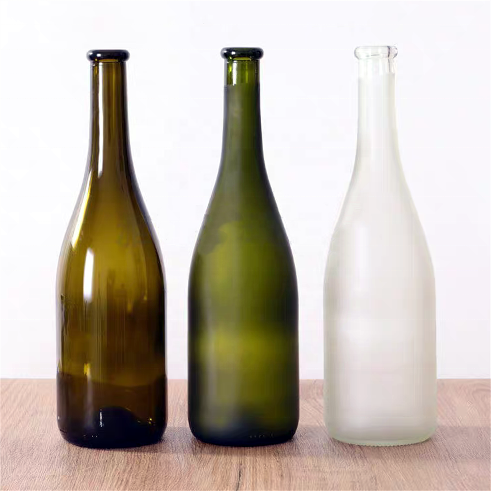 Clear Matte Dark Green Tawny Red Wine Cabinet Foreign Wine Bottle Homemade Enzyme Bottle Big Belly Glass Bottles