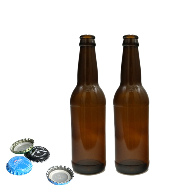 330ml Clear Round Amber Glass Beer Bottle