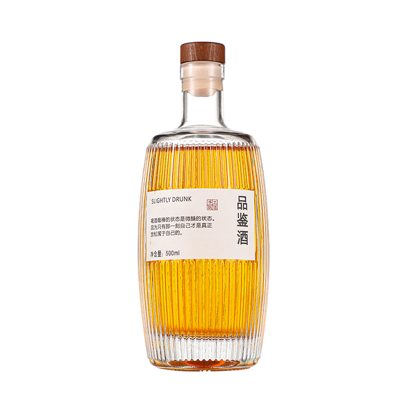 500ml Creative Miniature Empty Wine Glass Bottle Beautiful Vodka Whiskey Decanter for Beverage Screen Printing