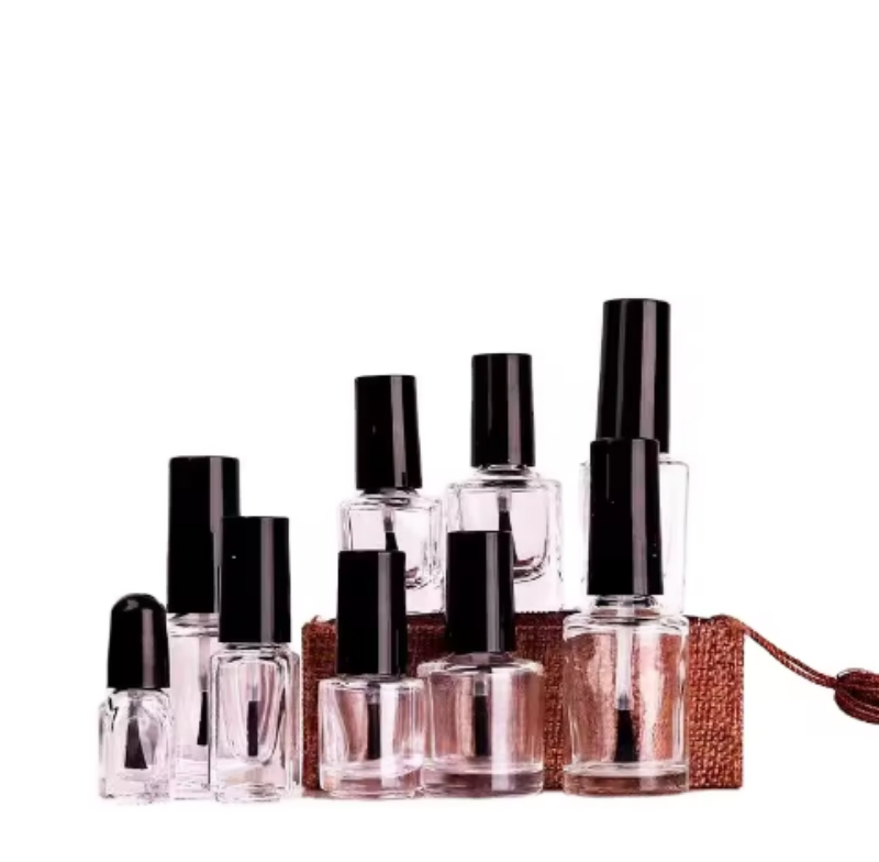 Uv Gel Glass Empty Nail Polish Bottle With Brush Glass Bottle Packaging With Brush Flat Nail Gel Polish Glass Bottle With Pack