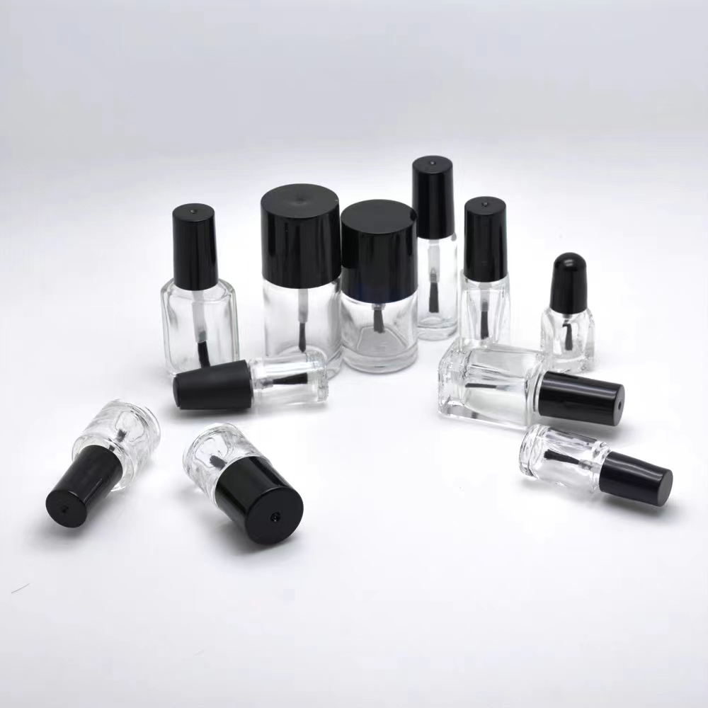 Cosmetic Packaging Fancy 5ML 10ML 15ML Empty Luxury Clear Glass Nail Polish Bottle With Brush