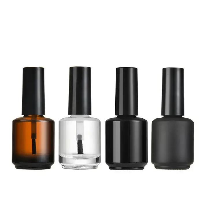 Wholesale 5ml 8ml 10ml 12ml 15ml Clear Empty Cosmetic Nail Polish Glass Bottle With Brush Cap Glass Nail Gel Bottle Containers