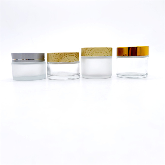 Empty 50g 100g Clear Cosmetic Jar Glass 30ml 50ml 100ml Cosmetic Cream Jar Glass Jar Pot Empty for Lip Balm