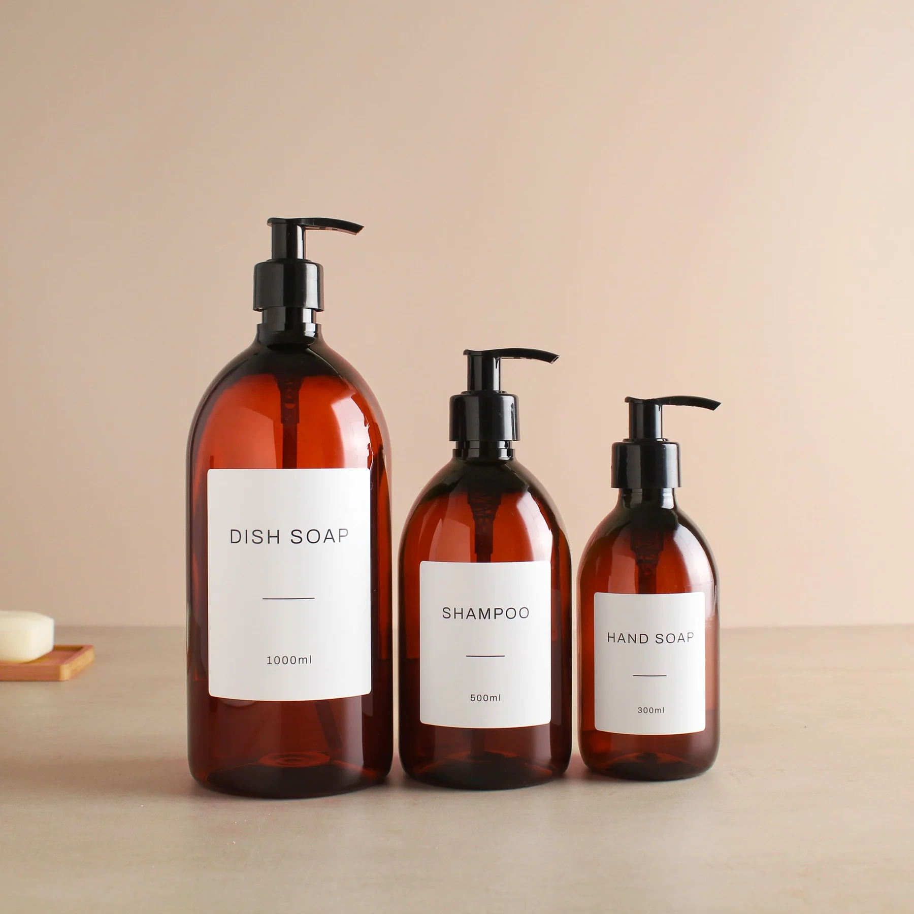 250ml 500ml Round Hand Shampoo Bath Lotion Dispenser Glass Pump Bottle With Pump