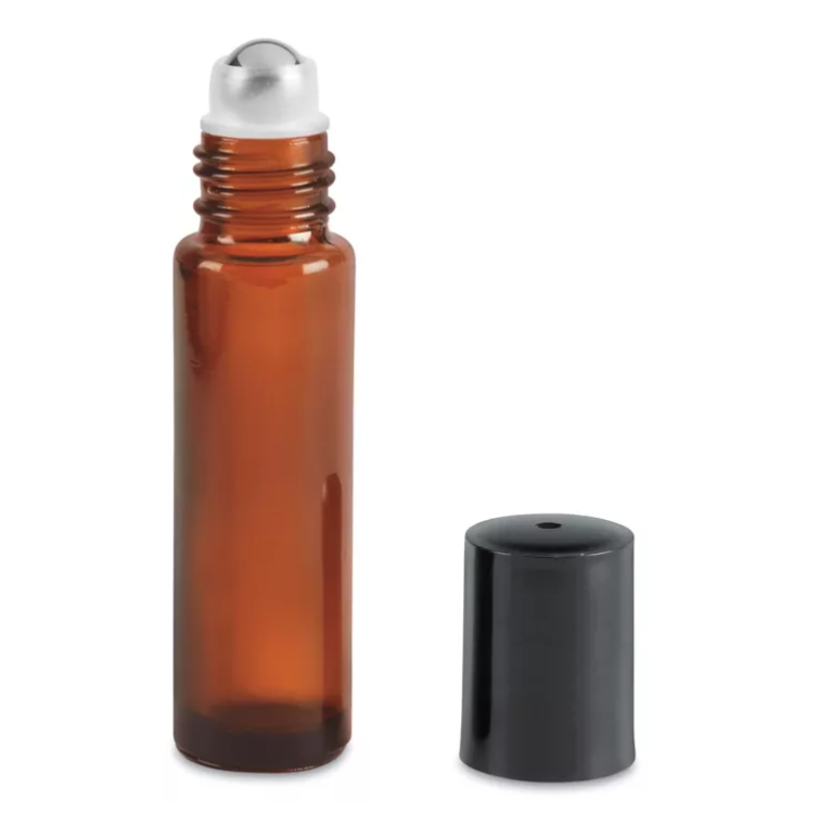 Stock Products Clear Amber 8ml 10ml Empty Glass Perfume Roll on Bottle With Gold Aluminium Cap glass jar glass bottle