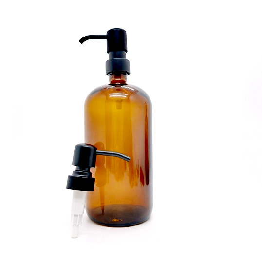 Glass Lotion Bottle 8oz 16oz Refillable Round Boston Room Amber Glass Spray Bottle With Trigger Sprayer