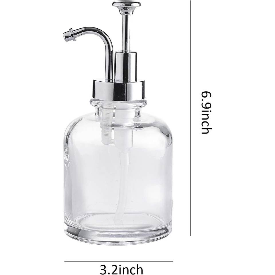 Amber Bathroom Hotel Kitchen Liquid Soap Dispensers Glass Soap Dispenser Bottle Alcohol Hand Sanitizer Dispenser Factory Price Glass Bottle