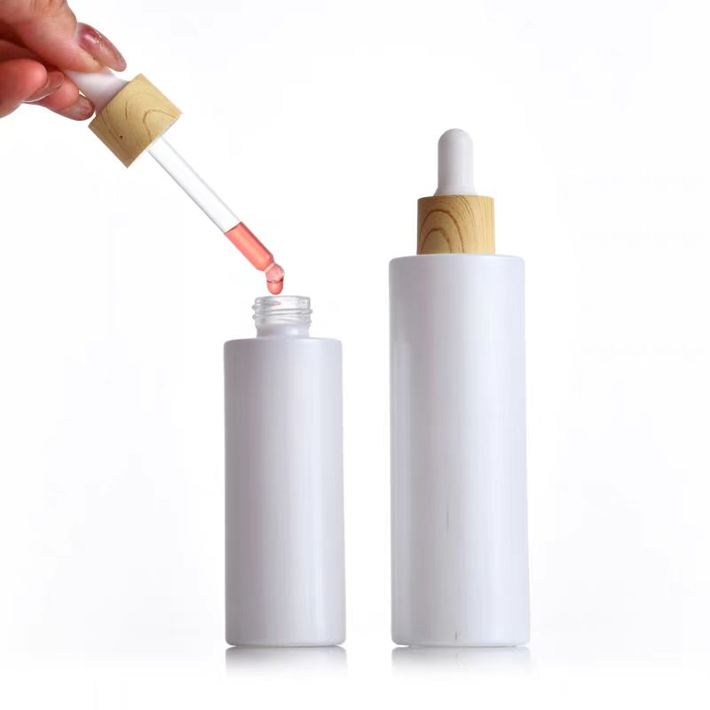 Luxury Empty Cosmetic 20ml 40ml 60ml 80ml  Round Frosted Face Serum Bottle 30ml 50ml 100ml Essential Oil Glass Dropper Bottle