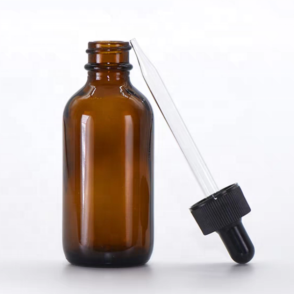 Glass Bottles Amber Boston Round
