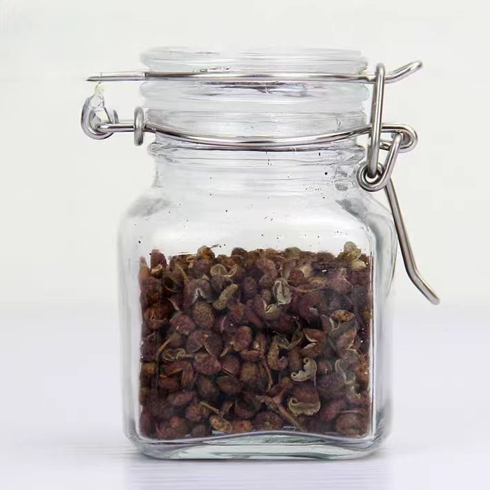 Square Mason Jars Glass Food Storage Jars With Airtight Clamp Lids, Mini 100 ml  Kitchen Canisters for Flour, Coffee, Pasta