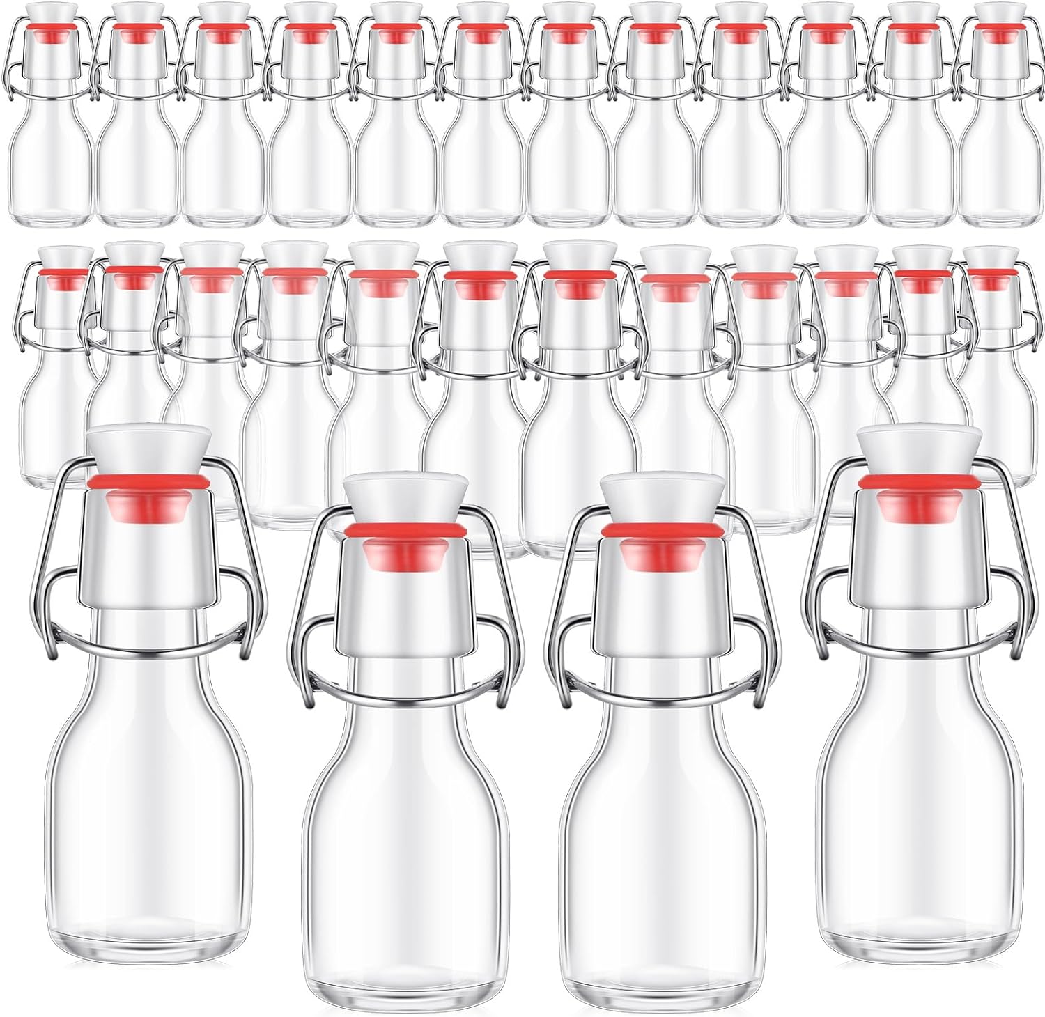 Mini Swing Top Glass Bottles, 2 oz 60ml Mini Storage Bottles for Crafts, Decoration, Wedding Party Favors