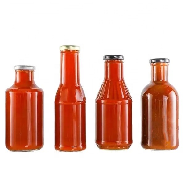 12 oz 8 oz Clear Glass Bottles With Screw Cap Wide Mouth for Beer Beverage Water Juice Cold BBQ Hot Sauce Pepper Dressings