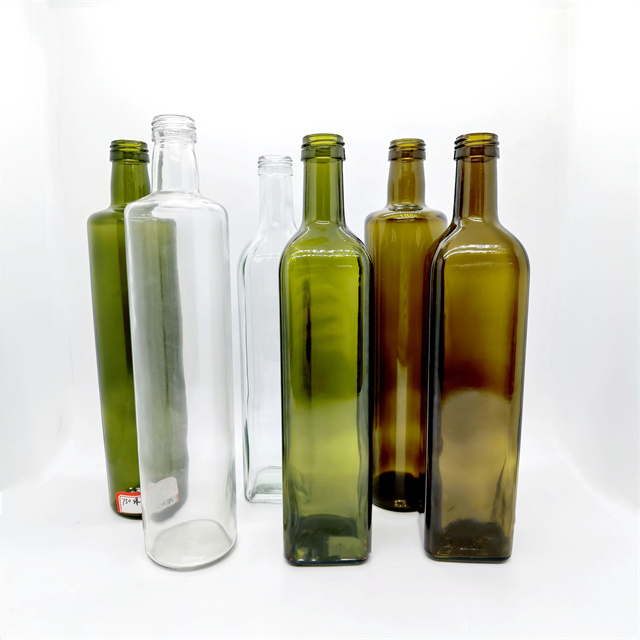 500ml Empty clear square Small Glass Bottles for Olive Oil and Vinegar Sesame Oil