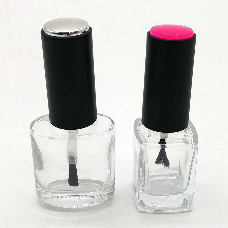 Free Sample 5ml 7ml 9ml 10ml 11ml 13ml 14ml 17ml Frosted Matte Black Empty Glass Uv Gel Nail Polish Bottle With Brush Factory Price Lower Price
