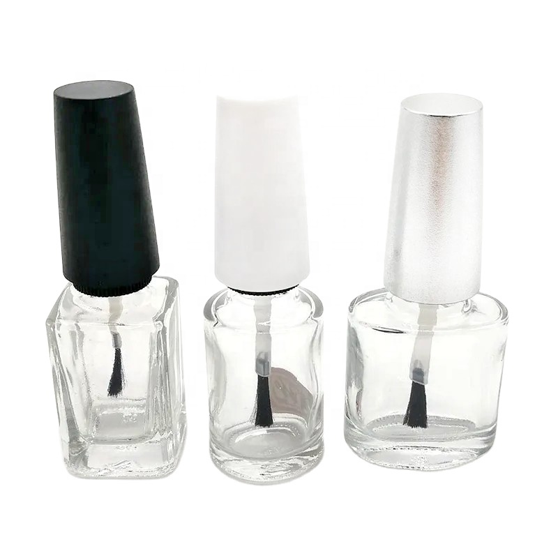 Wholesale Glass Packaging Factory Bulk High End Printer Custom Square Empty 15ML Nail Uv Gel Polish Glass Bottle With Brush