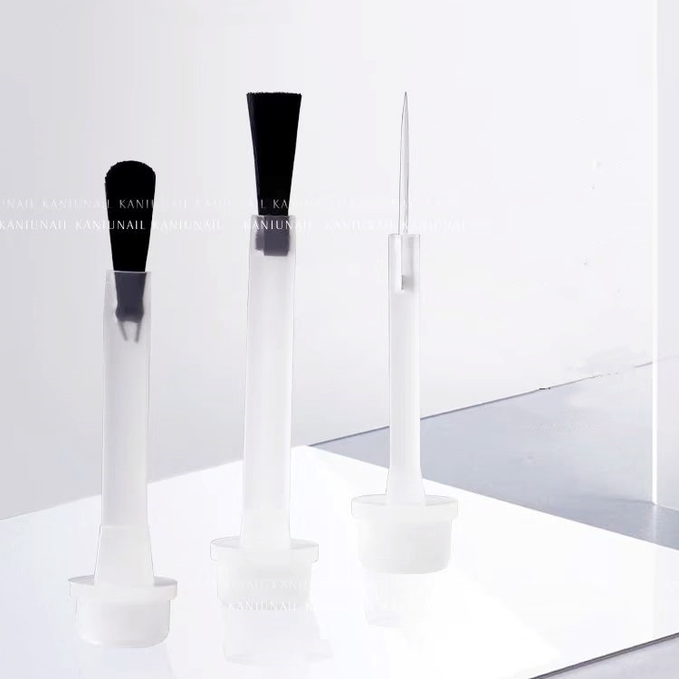 Free Sample 5ml 10ml 15ml Recyclable Frosted Matte Black Amber Empty Glass Uv Gel Nail Polish Bottle With Brush