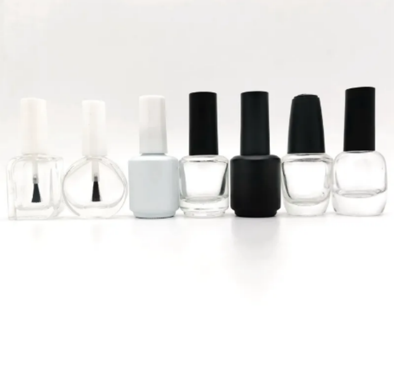 10ml Black Frosted Matte Glass Empty Bottle Uv Gel 15ml Round Nail Polish Bottle With Nail Polish Brush
