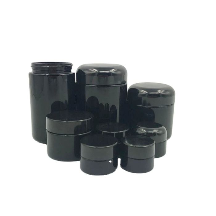 Glass Jar 250ml 500ml Black Uv Tall Round Violet Smell Proof Wide Mouth Storage Stash Glass Jars